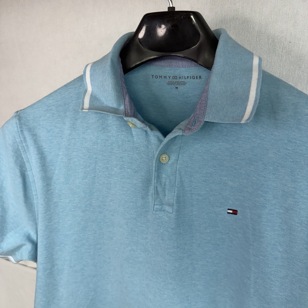 Tommy Hilfiger Short Sleeve Polo Shirt Medium Light Blue